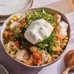 Burrata and Tomato Pasta, Grilled