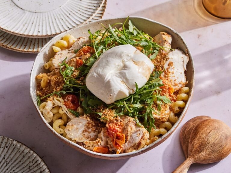 Burrata and Tomato Pasta, Grilled