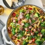Cheesy Prime Rib Pasta with Broccoli
