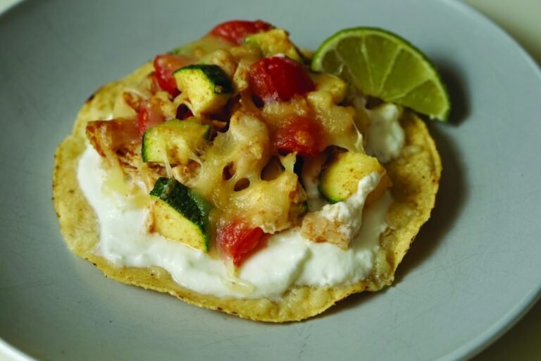 Roasted Chicken and Zucchini Tostadas