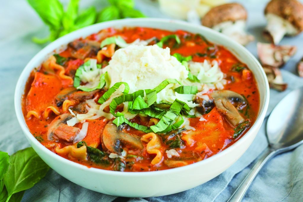 Creamy Spinach and Mushroom Lasagna Soup Recipe