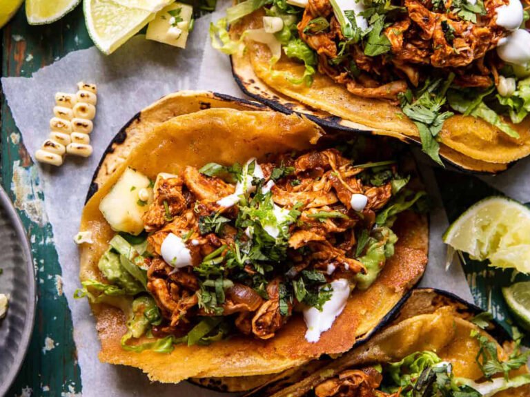 Adobo Chicken Skewers Tacos