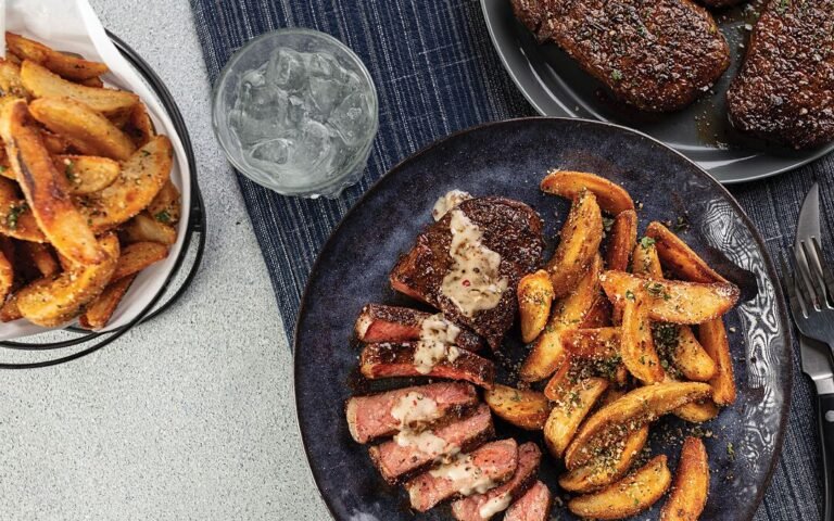 Southwest Steaks with Creamy Peppercorn Sauce & Parmesan